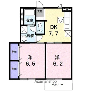 ハイネス南中山【1階】の間取り