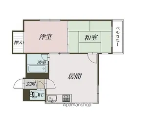 道央パークハイツ【402号室】の間取り