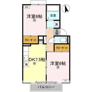 ウエストハイツ屋島 A棟【2階】の間取り