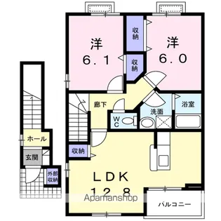 ラ・フォーレみかげ A【2階】の間取り