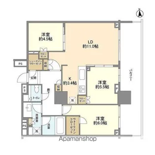 HARUMI FLAG PARK VILLAGE T棟【24階】の間取り