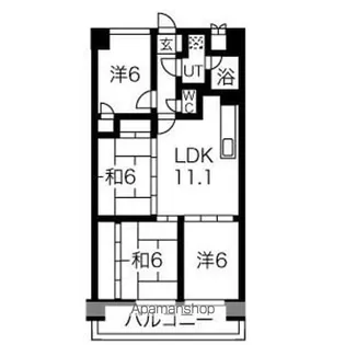 ライオンズマンション藤ヶ丘ガーデン【9階】の間取り