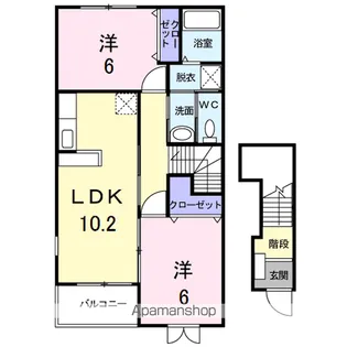 メロウ グレープ【2階】の間取り
