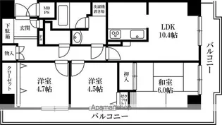 グランデュオ五日市駅前ウエスト【10階】の間取り