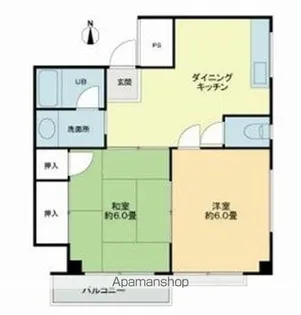 北町コーポ3号棟【2階】の間取り
