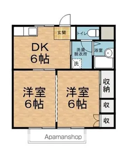サンライズ桐【A205号室】の間取り