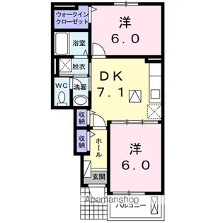 メゾン シャルマン B【1階】の間取り