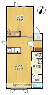 レジデンスやまと 四番館(西棟)【2D号室】の間取り