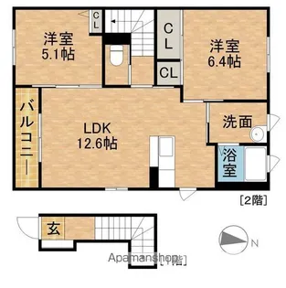 ウイングヒル【2階】の間取り
