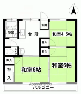 コーポ鳥居西【2階】の間取り