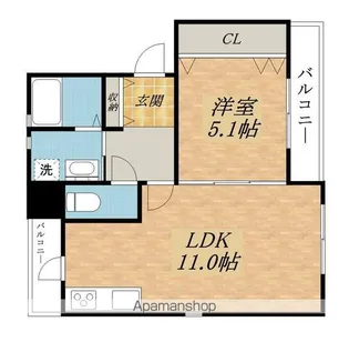 ソレイユ【202号室】の間取り