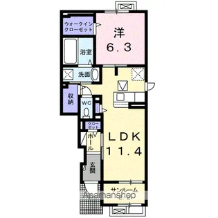 マロングローブイン軽井沢【1階】の間取り