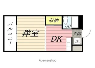 (管理外)プレズ志賀公園【2A号室】の間取り
