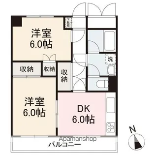 玉藻公園ハイツ601号【6階】の間取り