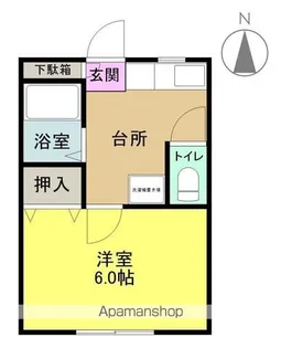 ウイングライフ【104号室】の間取り