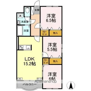 PEARL浜田【3階】の間取り