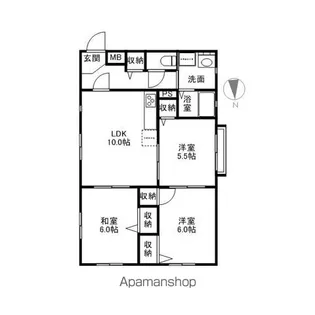 フルームびわ【202号室】の間取り