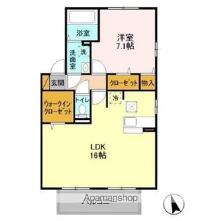 ベルレージュ D【1階】の間取り