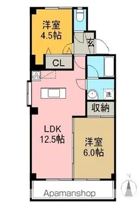 コーポ苗代ⅢA棟【3A号室】の間取り