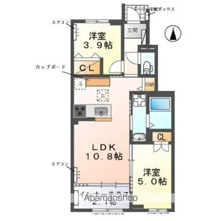 ウェストビレッヂⅠ【1階】の間取り