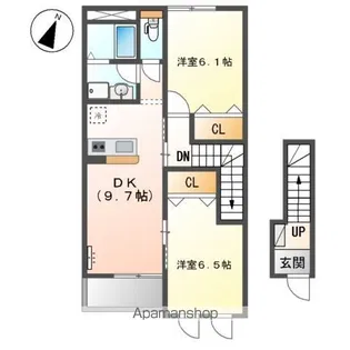 スカイム【201号室】の間取り