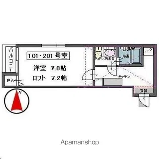 メゾンヴェルディール【101号室】の間取り