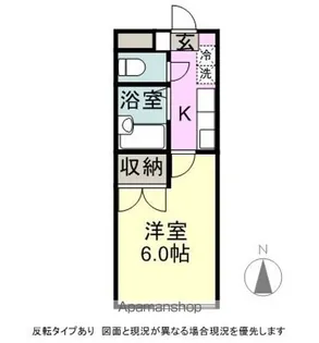 アブニール吉田【105号室】の間取り