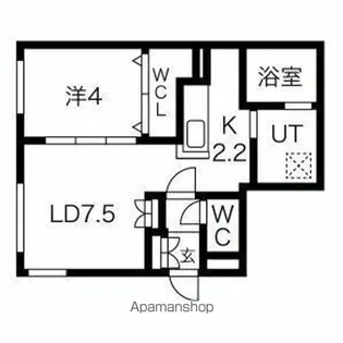 アルファスクエア琴似1条【1階】の間取り