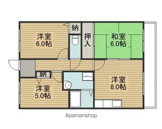 ベルヴェデール大東【1階】の間取り