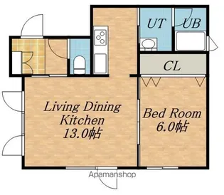 G.L4時任(ジーエルフォートキトウ)【102号室】の間取り