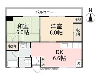 セントラルハイツ栗林【603号室】の間取り