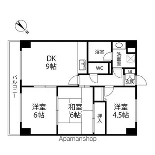 ダイアパレス五橋Ⅲコルティーレ【1003号室】の間取り