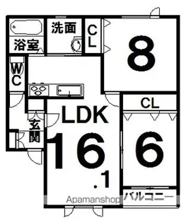 ヴィスタサⅡ【302号室】の間取り