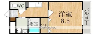 パルコート帝塚山【1階】の間取り