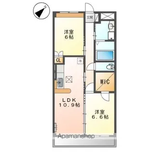 広島県福山市山手町7丁目【アパート】の間取り