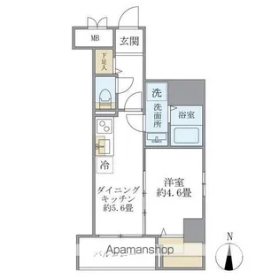 1DKの間取り画像
