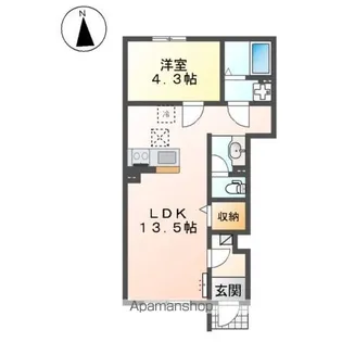 ティーウーノ【1階】の間取り