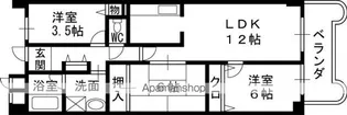 ドミールタワー幸大【406号室】の間取り