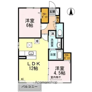 キューブモカ【1階】の間取り