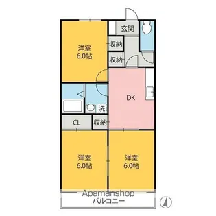 コンフレール連取【A101号室】の間取り