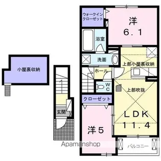 クワイエットハイツD【2階】の間取り