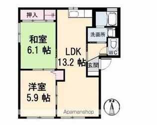 シャーメゾン ラヴィ B棟【2階】の間取り