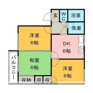 メゾンドール津福【201号室】の間取り