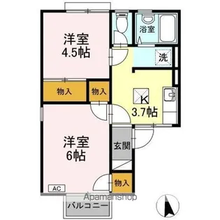 コーポ佐野 北棟【1階】の間取り