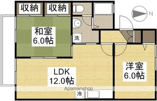 グローリーハウス的場C【2階】の間取り
