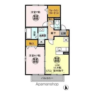 ドルチェ A・B【2階】の間取り