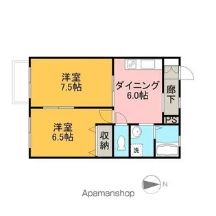 グランディール二本松A【203号室】の間取り