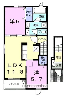 キャンディハウスE【2階】の間取り