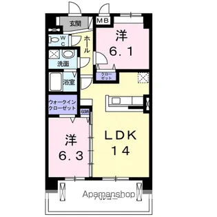 クレアトゥール【5階】の間取り