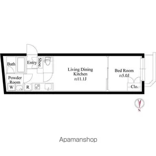 グランパセオ代々木上原Ⅱ【103号室】の間取り